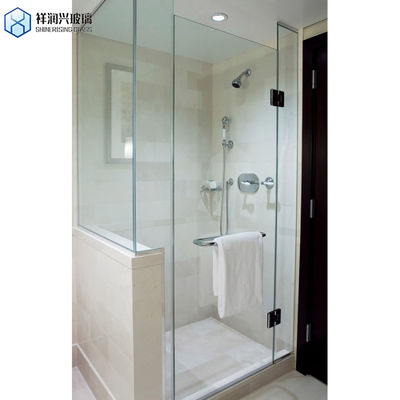 Cabine de chuveiro de aço inoxidável, de porta única, sem quadro, com porta deslizante de vidro temperado