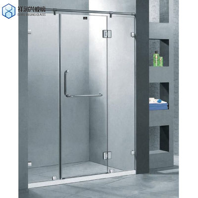 Cabine de chuveiro de aço inoxidável, de porta única, sem quadro, com porta deslizante de vidro temperado