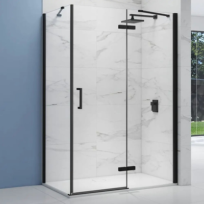 Banheiro Minimalista Moderno 8mm Vidro Temperado Diamante Porta de Chuveiro Pivotal com 2 Alças