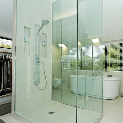 Aço inoxidável temperado quatro lados vidro chuveiro porta deslizante para casa de banho Dubai