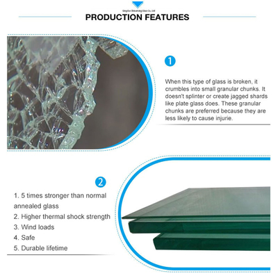 Vidro curvo ultra-temperado transparente de 6 mm, 8 mm, 10 mm e 12 mm para projetos de renovação de edifícios
