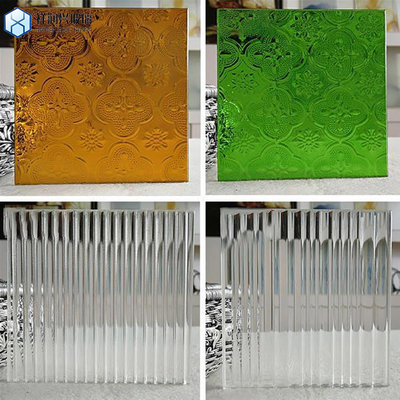 Bronce claro Karatachi Qingdao Brilhante Mistlite Flora Fluted Pattern Glass 7-14 dias