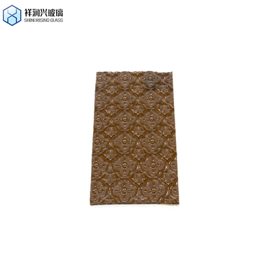 Vidro com padrão marrom de 8 mm, brilhante para chuva/diamante/água, vidro decorativo 1830*2440