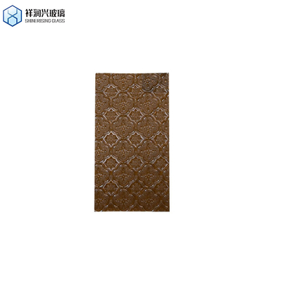 Vidro com padrão marrom de 8 mm, brilhante para chuva/diamante/água, vidro decorativo 1830*2440