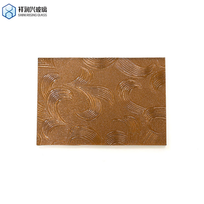 Padrões personalizados Vidro de arte com decoração de parede gravada 3mm 3.2mm 4mm Vidro em relevo marrom