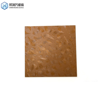 Padrões personalizados Vidro de arte com decoração de parede gravada 3mm 3.2mm 4mm Vidro em relevo marrom