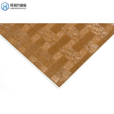 Vidro com padrão castanho brilhante 3mm 5mm 1830*2440 nova tecnologia estilo vidro vidro em relevo