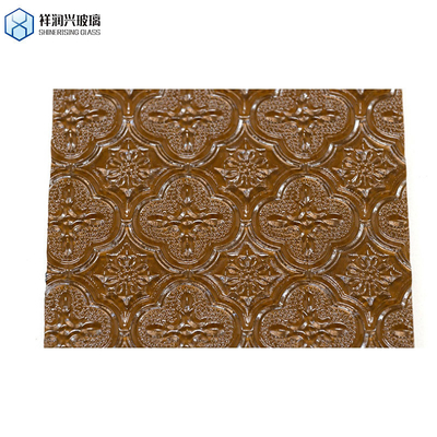 Certificado ISO 3mm-8mm Bronce claro Karatachi Qingdao Mistlite Flora Fluted Pattern Glass