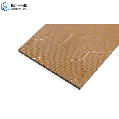 Vidro de padrão de fio de Qingdao de 3mm-8mm claro e colorido para construção de vidro em relevo marrom