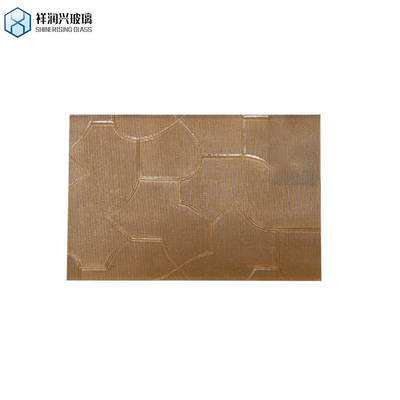 Vidro de padrão de fio de Qingdao de 3mm-8mm claro e colorido para construção de vidro em relevo marrom