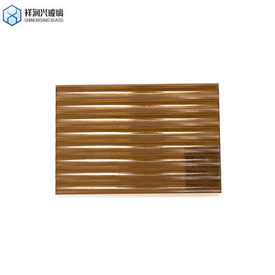 Vidro colorido de padrão personalizado Espessura 3 mm 4 mm 5 mm Vidro em relevo castanho para móveis