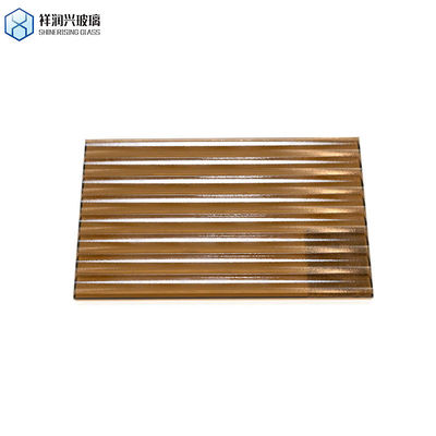 Vidro colorido de padrão personalizado Espessura 3 mm 4 mm 5 mm Vidro em relevo castanho para móveis