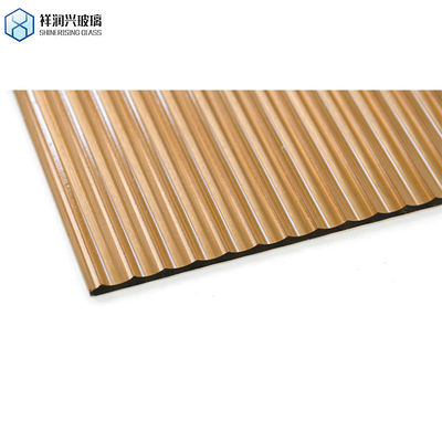 Vidro colorido de padrão personalizado Espessura 3 mm 4 mm 5 mm Vidro em relevo castanho para móveis