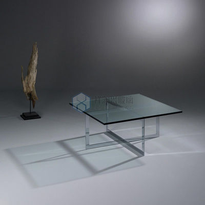 Ect azul. tamanho personalizado vidro laminado curvo vidro azul grau de aço super-temperado