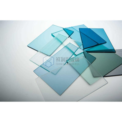 Ect azul. tamanho personalizado vidro laminado curvo vidro azul grau de aço super-temperado
