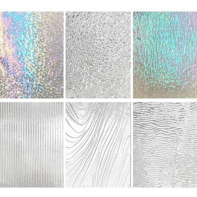 Moru Fluted Spotswood Rainbow Cathedral Satinlite Oceanic Aqualite Padrão texturizado Vidro com fio para 5