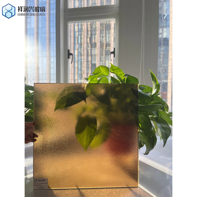 Construção de vidro de bronze dourado mistlite em relevo laminado com padrão para decoração residencial