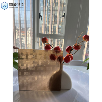 Vidro laminado de bambu para vidro único vidro com fio/decorativo/vidro de banheiro em design de bambu