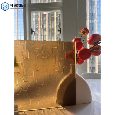 Painel de vidro de padrão de bronze para a construção de requisitos e tamanhos personalizados