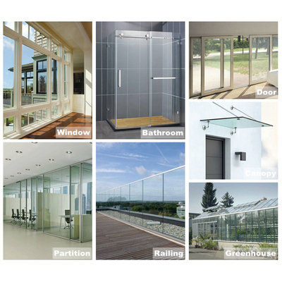 Vidro temperado para edifícios de 10 mm Outro produto Vidro único Vidro com fios/decorativo/vidro de banheiro
