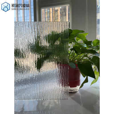 Cor sólida Fantasia em relevo padrão de vidro flutuante vidro enrolado figurado para decoração de edifícios