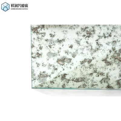 Dimensão personalizada D5 5mm azulejos de espelho de vidro antigo dourado com borda plana ISO certificado