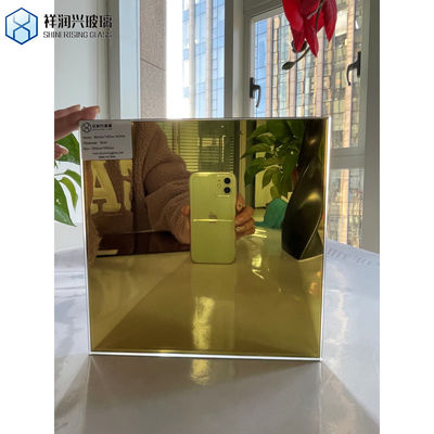 Requisito do cliente Vidro de bronze moderno de ouro Painel de espelho colorido Vidro flutuante transparente