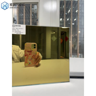 Decoração de parede de banheiro de vidro temperado em transparente/color/alumínio/prata/antiga com design sem enquadramento