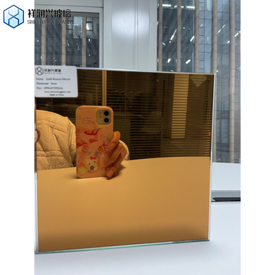 Produto principal Espelho de vidro colorido com padrão Móveis de casa inteligente Espelho de banheiro LED