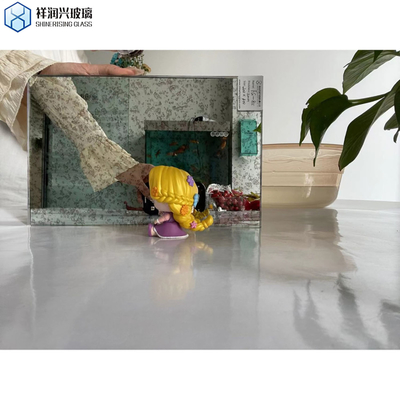 Estilo de personalização vidro espelho antigo colorido para decoração de banheiro lavatório