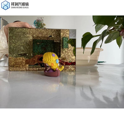 Decoração Arquitetônica de Parede de Luxo Lata de Espelho de Prata Antiga com Vidro Flutuante