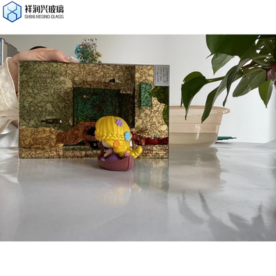 Espelho de parede com vidro temperado e azulejos de vidro flutuante