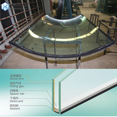 Fabricação de painéis de vidro duplo isolado temperado qualificado para construção de paredes de cortina