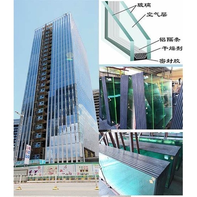 Porta de divisória de edifícios comerciais temperada com vidro isolante de vidro duplo com persianas embutidas