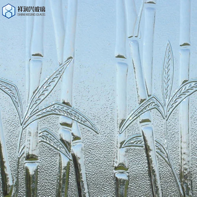 Qingdao 3mm-6mm Vidro Flora Azul Claros Moru Padrão Vidro Figureiro com CE ISO9001 Padrão de Segurança Endurecido Patrão de Privacidade Vidro Flat Polished Edge Work