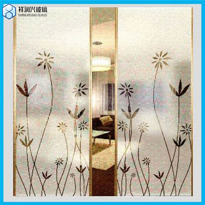 Qingdao 3mm-6mm Vidro Flora Azul Claros Moru Padrão Vidro Figureiro com CE ISO9001 Padrão de Segurança Endurecido Patrão de Privacidade Vidro Flat Polished Edge Work