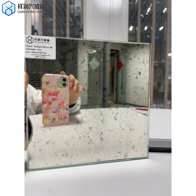 Pedido personalizado Folha de espelho antigo para decoração de parede interior Forma retangular