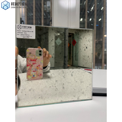 Pedido personalizado Folha de espelho antigo para decoração de parede interior Forma retangular