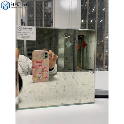 Pedido personalizado Folha de espelho antigo para decoração de parede interior Forma retangular