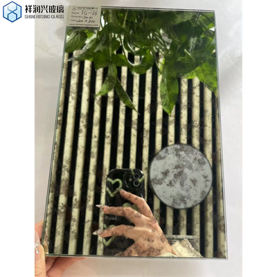 Painéis decorativos de vidro para paredes azuis-céu-cinzentos azulejos de espelhos antigos para artesanato