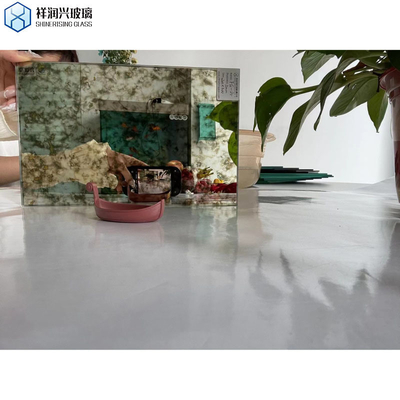 Painéis decorativos de vidro para paredes azuis-céu-cinzentos azulejos de espelhos antigos para artesanato