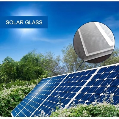 Painel solar de alta transparência Vidro temperado de ferro baixo para construção de vidro solar personalizado