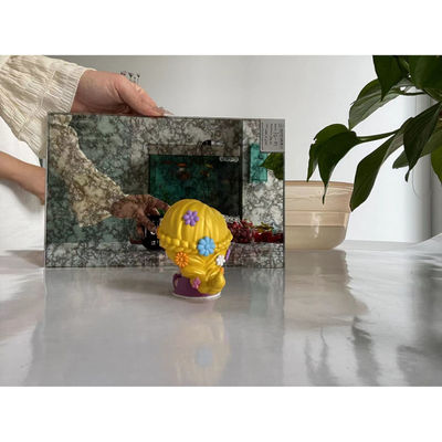 Pedido personalizado Espelho antigo Espelho colorido Vidro de vidro Borda lisa polida feita