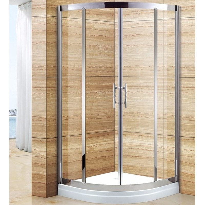Aço inoxidável temperado quatro lados vidro chuveiro porta deslizante para casa de banho Dubai