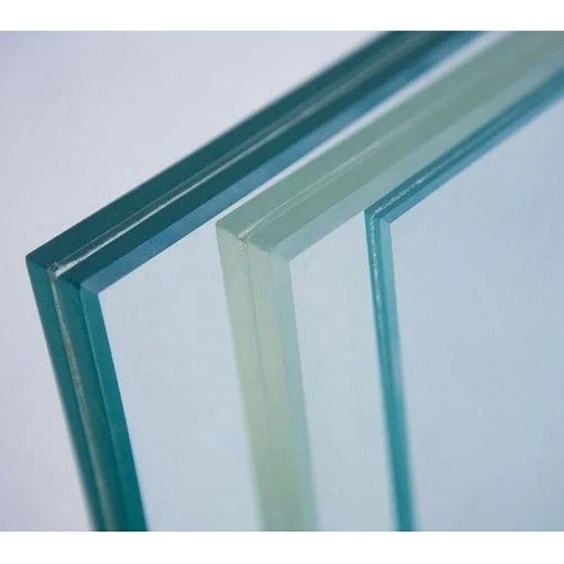 Vidro plano laminado temperado para piscina em design de flutuador azul claro verde cinza