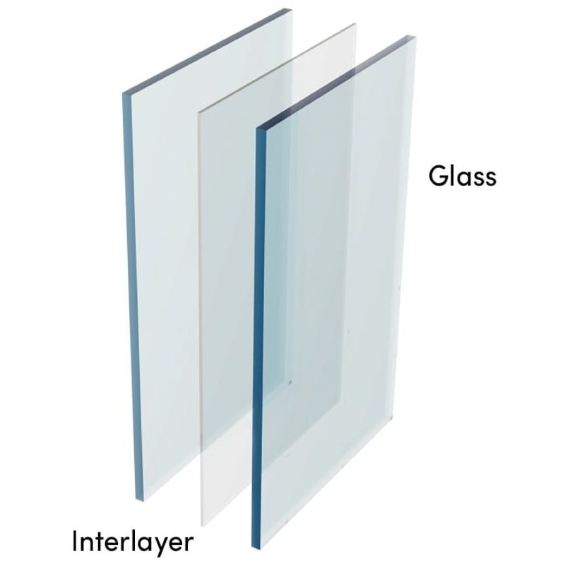 PVB Sgp Vidro laminado temperado 6.38mm 8.38mm 10.38mm 12.38mm Espessura e tamanho Opções