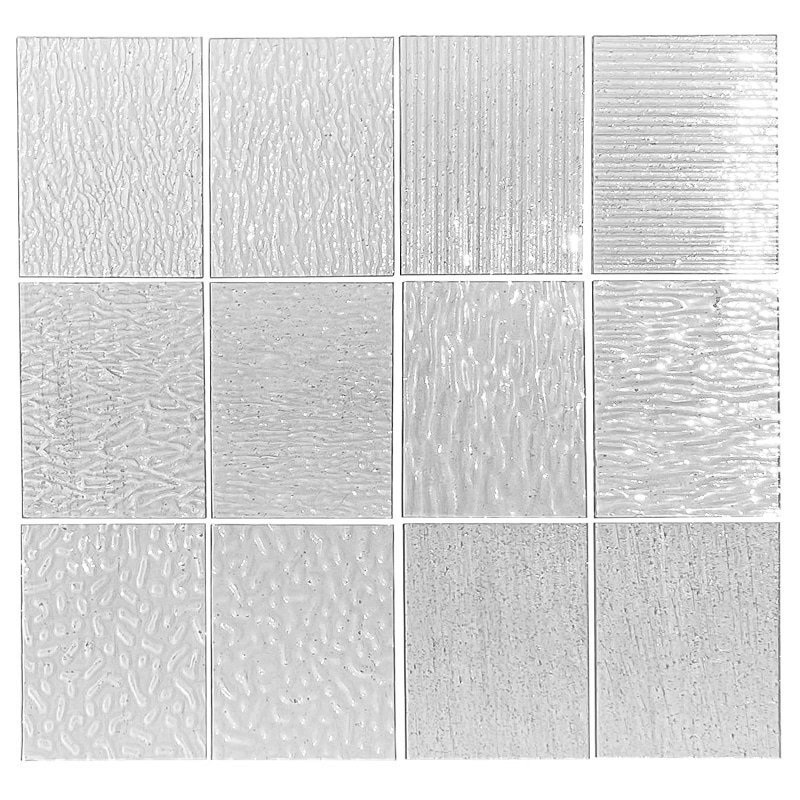 Moru Fluted Spotswood Rainbow Cathedral Satinlite Oceanic Aqualite Padrão texturizado Vidro com fio para 5