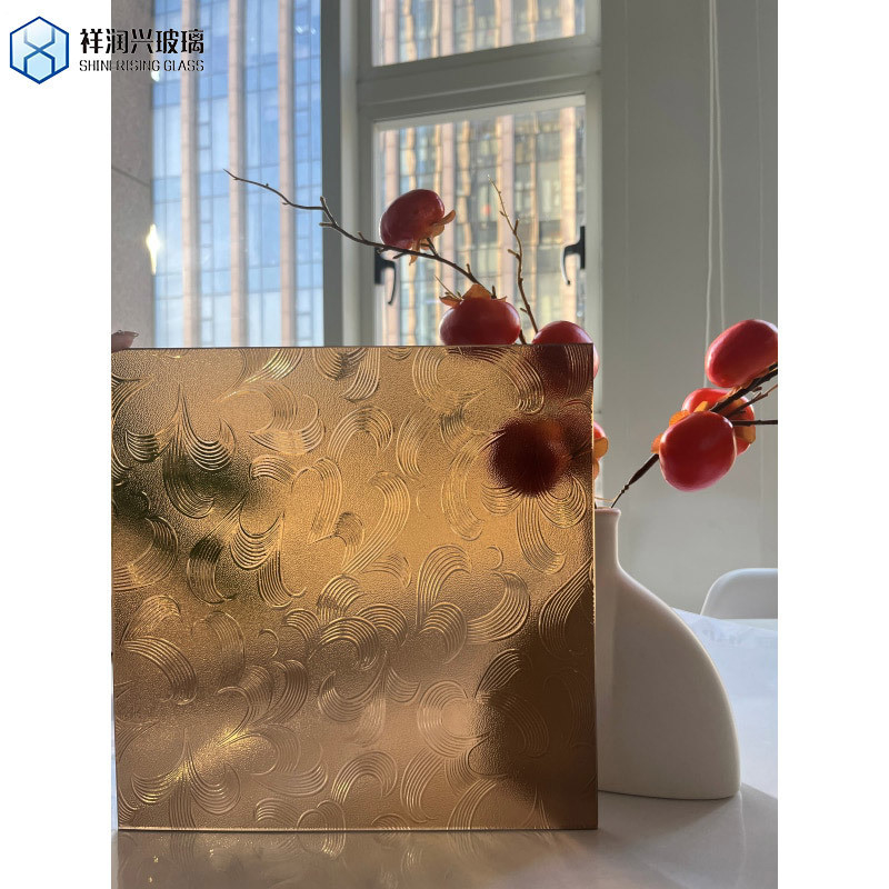 Vidro laminado de bambu para vidro único vidro com fio/decorativo/vidro de banheiro em design de bambu
