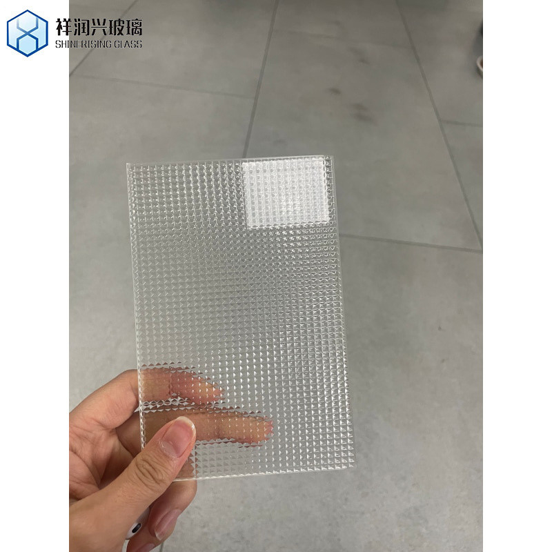 4mm Moru Flora Millenium Wave Diamond Rain Water Cube Low Iron Tempered Grade Patterned Glass para Janela