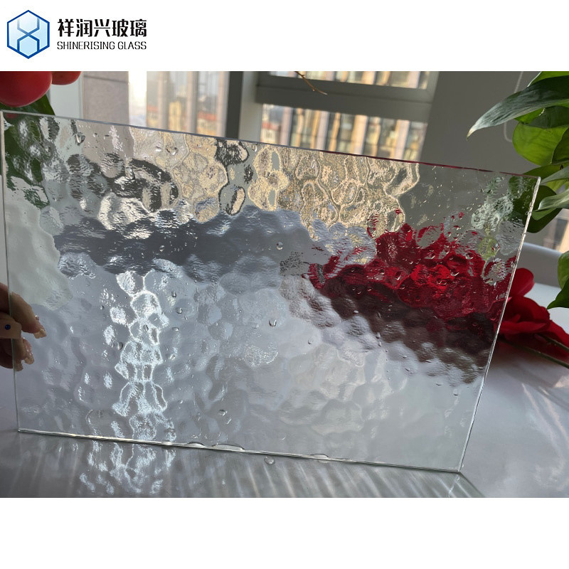 Cor sólida Fantasia em relevo padrão de vidro flutuante vidro enrolado figurado para decoração de edifícios